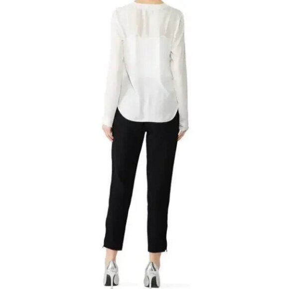 Cinq a Sept Adalie High Rise Drawstring Waist Zipped Cuffs Black Pants Medium - Picture 3 of 11